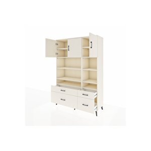 Hyperion Gardrop 10 Raflı 4 Çekmeceli 3 Kapaklı 132x44x195 Aytaşı-aytaşı