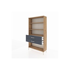 Arges Dolap 3 Raflı 2 Çekmeceli 88x30x163 Çam-antrasit