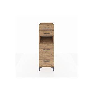 Kronos Dolap Tek Raflı 4 Çekmeceli 44x59x134 Çam-çam