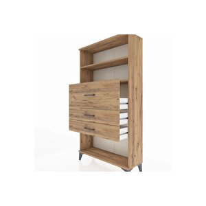 Arges Dolap 2 Raflı 3 Çekmeceli 88x30x163 Çam-çam