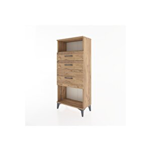 Hyperion Dolap Tek Raflı 3 Çekmeceli 60x44x134 Çam-çam