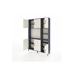 Arges Dolap 10 Raflı 6 Kapaklı 132x30x195 Antrasit-aytaşı/antrasit