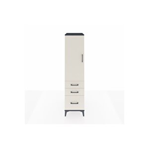 Kronos Dolap 2 Raflı 3 Çekmeceli Tek Kapaklı 44x59x182 Antrasit-aytaşı