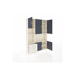 Arges Dolap 9 Raflı 3 Çekmeceli 5 Kapaklı 132x30x195 Aytaşı-antrasit/aytaşı