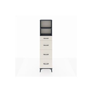 Arges Dolap 2 Raflı 4 Çekmeceli 44x30x182 Antrasit-aytaşı