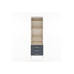 Hyperion Dolap 4 Raflı 3 Çekmeceli 60x44x195 Aytaşı-antrasit