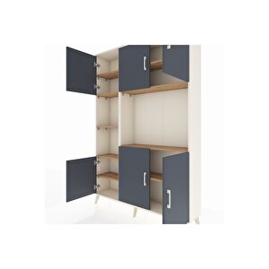 Arges Dolap 9 Raflı 6 Kapaklı 132x30x195 Aytaşı-antrasit/çam