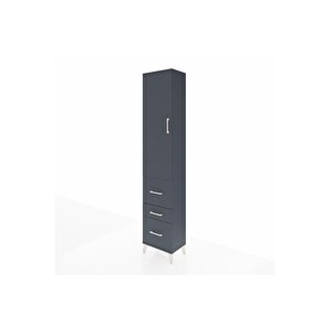 Arges Dolap 2 Raflı 3 Çekmeceli Tek Askılı 44x30x221 Antrasit-antrasit