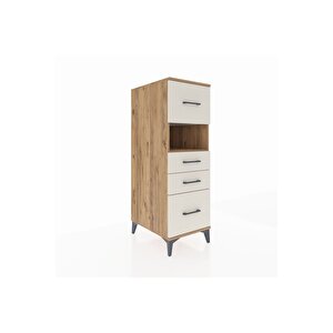 Kronos Dolap Tek Raflı 4 Çekmeceli 44x59x134 Çam-aytaşı