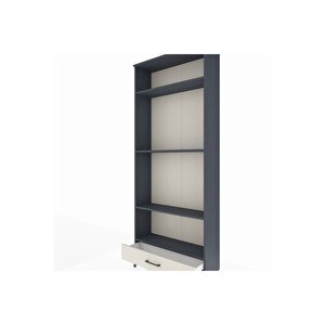 Arges Dolap 4 Raflı Tek Çekmeceli 88x30x221 Antrasit-aytaşı
