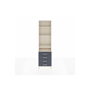 Arges Dolap 4 Raflı 4 Çekmeceli 60x30x221 Aytaşı-antrasit