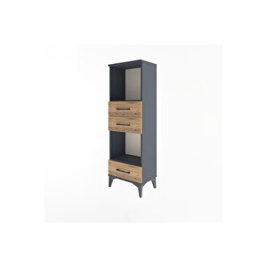 Arges Dolap 2 Raflı 3 Çekmeceli 44x30x134 Antrasit-çam