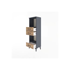 Arges Dolap 2 Raflı 3 Çekmeceli 44x30x134 Antrasit-çam