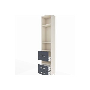 Arges Dolap 4 Raflı 3 Çekmeceli 44x30x221 Aytaşı-antrasit