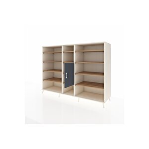 Kronos Dolap 12 Raflı Tek Kapaklı  220x59x163 Aytaşı-antrasit/çam