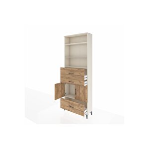 Arges Dolap 4 Raflı 3 Çekmeceli 2 Kapaklı 88x30x243 Aytaşı-çam