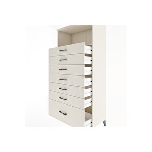 Hyperion Dolap Tek Raflı 7 Çekmeceli 88x44x182 Aytaşı-aytaşı