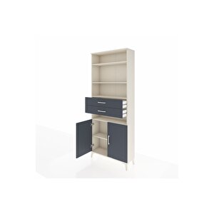 Arges Dolap 5 Raflı 2 Çekmeceli 2 Kapaklı 88x30x221 Aytaşı-antrasit