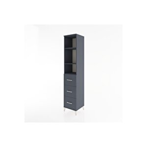 Hyperion Dolap 3 Raflı 3 Çekmeceli 44x44x221 Antrasit-antrasit
