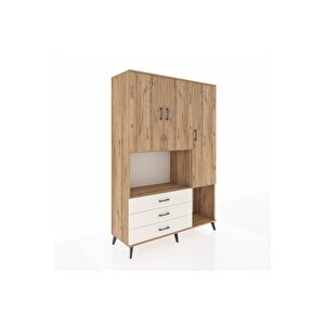 Hyperion Dolap 6 Raflı 3 Çekmeceli 3 Kapaklı 132x44x195 Çam-çam/aytaşı