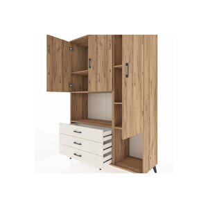 Hyperion Dolap 6 Raflı 3 Çekmeceli 3 Kapaklı 132x44x195 Çam-çam/aytaşı