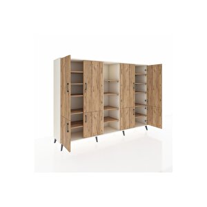 Hyperion Dolap 14 Raflı 8 Kapaklı 220x44x163 Aytaşı-çam