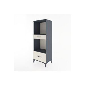 Hyperion Dolap 2 Raflı 2 Çekmeceli 60x44x163 Antrasit-aytaşı