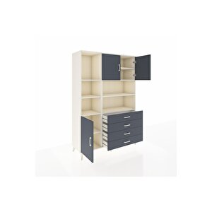 Hyperion Gardrop 8 Raflı 4 Çekmeceli 3 Kapaklı 132x44x195 Aytaşı-antrasit