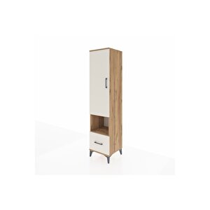 Hyperion Dolap 5 Raflı Tek Çekmeceli Tek Kapaklı 44x44x195 Çam-aytaşı
