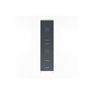 Hyperion Dolap 3 Raflı 4 Çekmeceli 4 Kapaklı 60x44x243 Aytaşı-antrasit