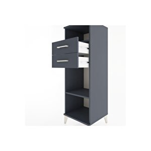 Hyperion Dolap 2 Raflı 2 Çekmeceli 44x44x134 Antrasit-antrasit