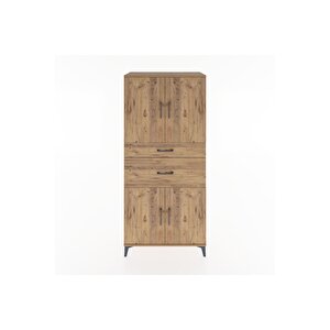 Hyperion Dolap 4 Raflı 2 Çekmeceli 4 Kapaklı 88x44x195 Çam-çam