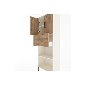 Arges Dolap 3 Raflı Tek Çekmeceli 2 Kapaklı 60x30x163 Aytaşı-çam