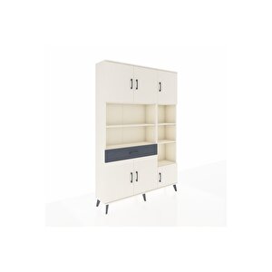 Arges Dolap 10 Raflı Tek Çekmeceli 6 Kapaklı 132x30x195 Aytaşı-aytaşı/antrasit