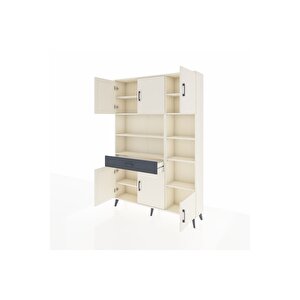 Arges Dolap 10 Raflı Tek Çekmeceli 6 Kapaklı 132x30x195 Aytaşı-aytaşı/antrasit