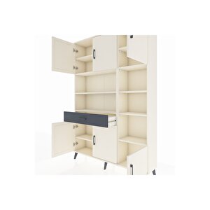 Arges Dolap 10 Raflı Tek Çekmeceli 6 Kapaklı 132x30x195 Aytaşı-aytaşı/antrasit