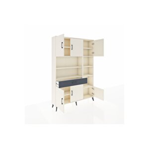 Arges Dolap 10 Raflı Tek Çekmeceli 6 Kapaklı 132x30x195 Aytaşı-aytaşı/antrasit