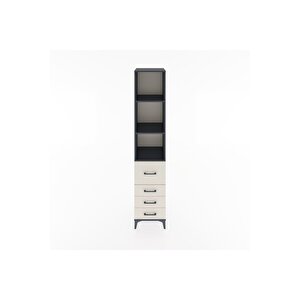 Hyperion Dolap 3 Raflı 4 Çekmeceli 44x44x221 Antrasit-aytaşı