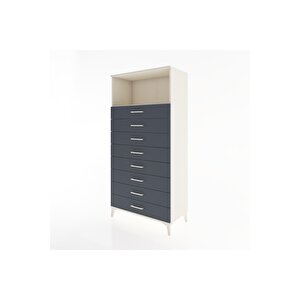 Hyperion Dolap Tek Raflı 8 Çekmeceli 88x44x182 Aytaşı-antrasit