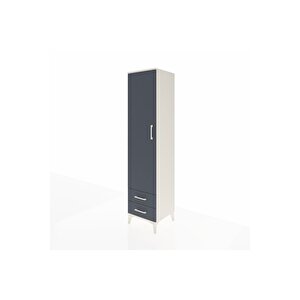 Hyperion Dolap 2 Raflı 2 Çekmeceli Tek Askılı 44x44x195 Aytaşı-antrasit