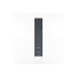 Hyperion Dolap 4 Raflı 3 Çekmeceli Tek Kapaklı 44x44x221 Aytaşı-antrasit