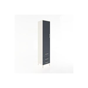 Hyperion Dolap 4 Raflı 3 Çekmeceli Tek Kapaklı 44x44x221 Aytaşı-antrasit