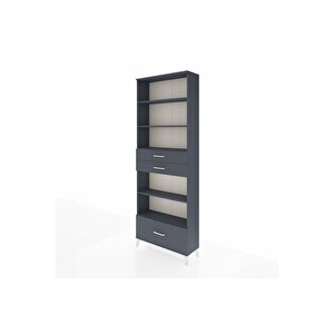 Arges Dolap 5 Raflı 3 Çekmeceli 88x30x243 Antrasit-antrasit