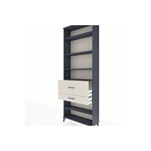 Arges Dolap 5 Raflı 2 Çekmeceli 88x30x243 Antrasit-aytaşı