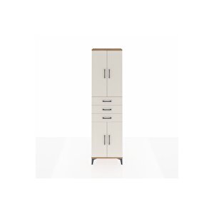 Arges Dolap 4 Raflı 3 Çekmeceli 4 Kapaklı 60x30x221 Çam-aytaşı