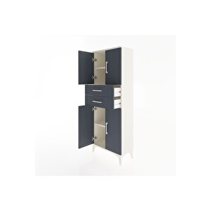 Arges Dolap 3 Raflı 2 Çekmeceli 4 Kapaklı 60x30x163 Aytaşı-antrasit