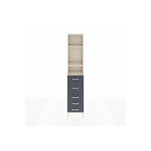 Arges Dolap 3 Raflı 5 Çekmeceli 44x30x221 Aytaşı-antrasit