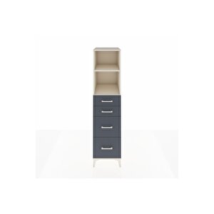 Kronos Dolap 2 Raflı 4 Çekmeceli 44x59x182 Aytaşı-antrasit