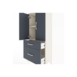 Hyperion Dolap 2 Raflı 2 Çekmeceli 2 Kapaklı 60x44x134 Aytaşı-antrasit