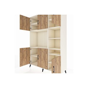 Hyperion Dolap 10 Raflı 6 Kapaklı 132x44x195 Aytaşı-çam/aytaşı